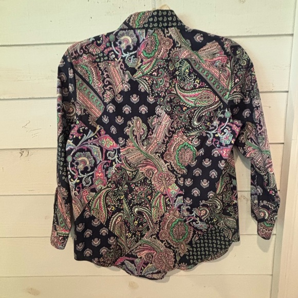 Lauren Ralph Lauren Non Iron Vibrant Paisley Blouse in size XS - Picture 7 of 10